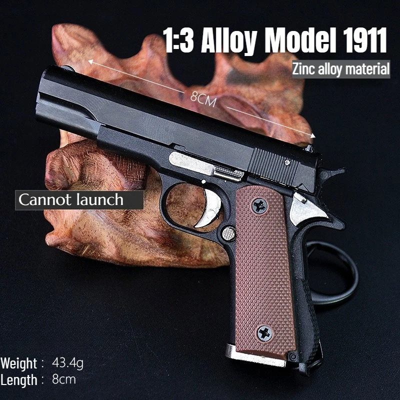 Hot Sale 1911/G34 Disassembled Version Mini Gun Pendant 1:3 Pistol Model Semi-alloy Metal Keychain Toy Family Small Ornaments
