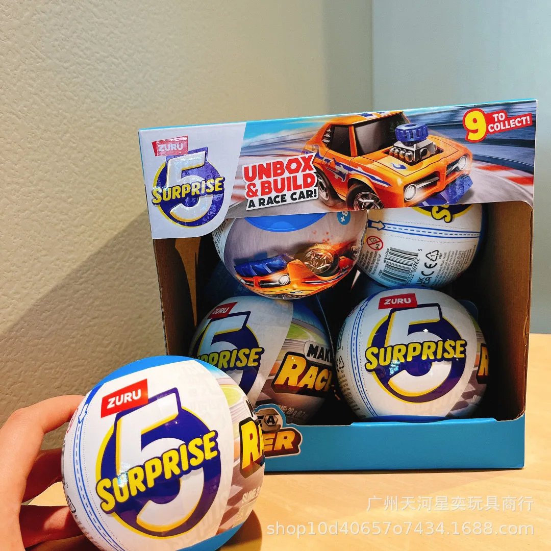 

HOT Zuru New Surprise Blind Box 5 Surprise Q Style Race Car Toy Model 77625 Unbox Build Surprise Egg 9 To Collect Styles Gift