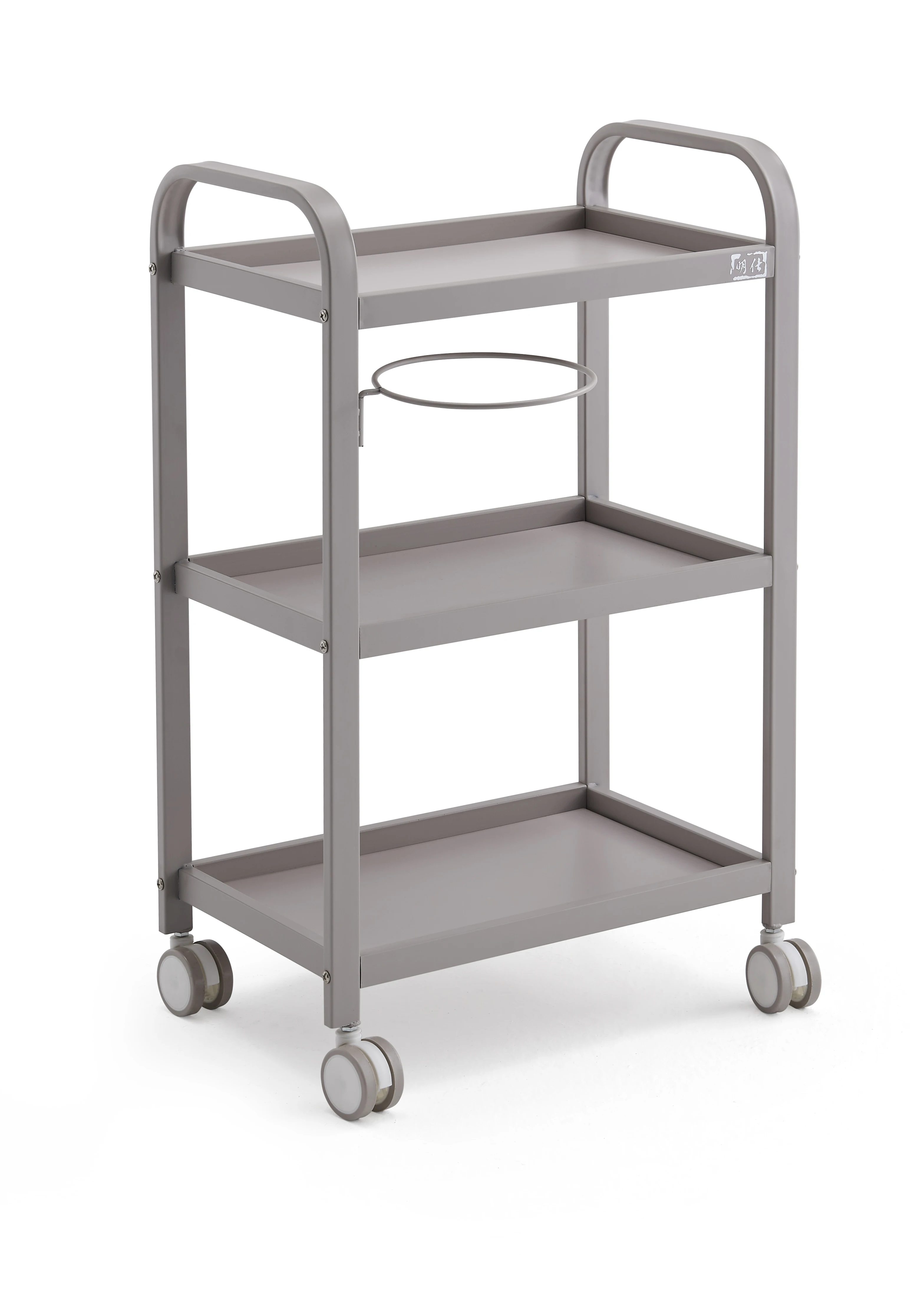 Hair salon three-layer storage rack beauty living room metal trolley