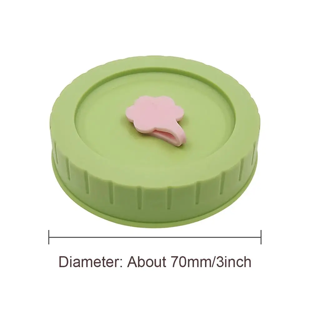 1/4Pcs Cute Universal Mason Jar Lids With Straw Hole 70mm Diameter Storage Wide Mouth Leak Proof Kitchen Supplies