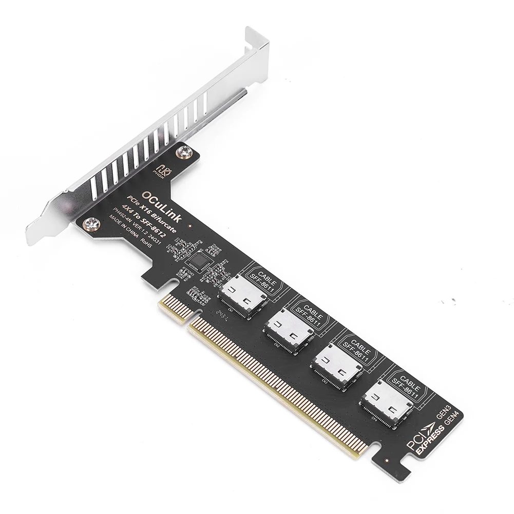 

Карта расширения PCI-Express с бифуркацией на SFF-8612, PCI Express GEN4 64Gb 1/4X, внутренний адаптер SFF-8612 SFF-8611
