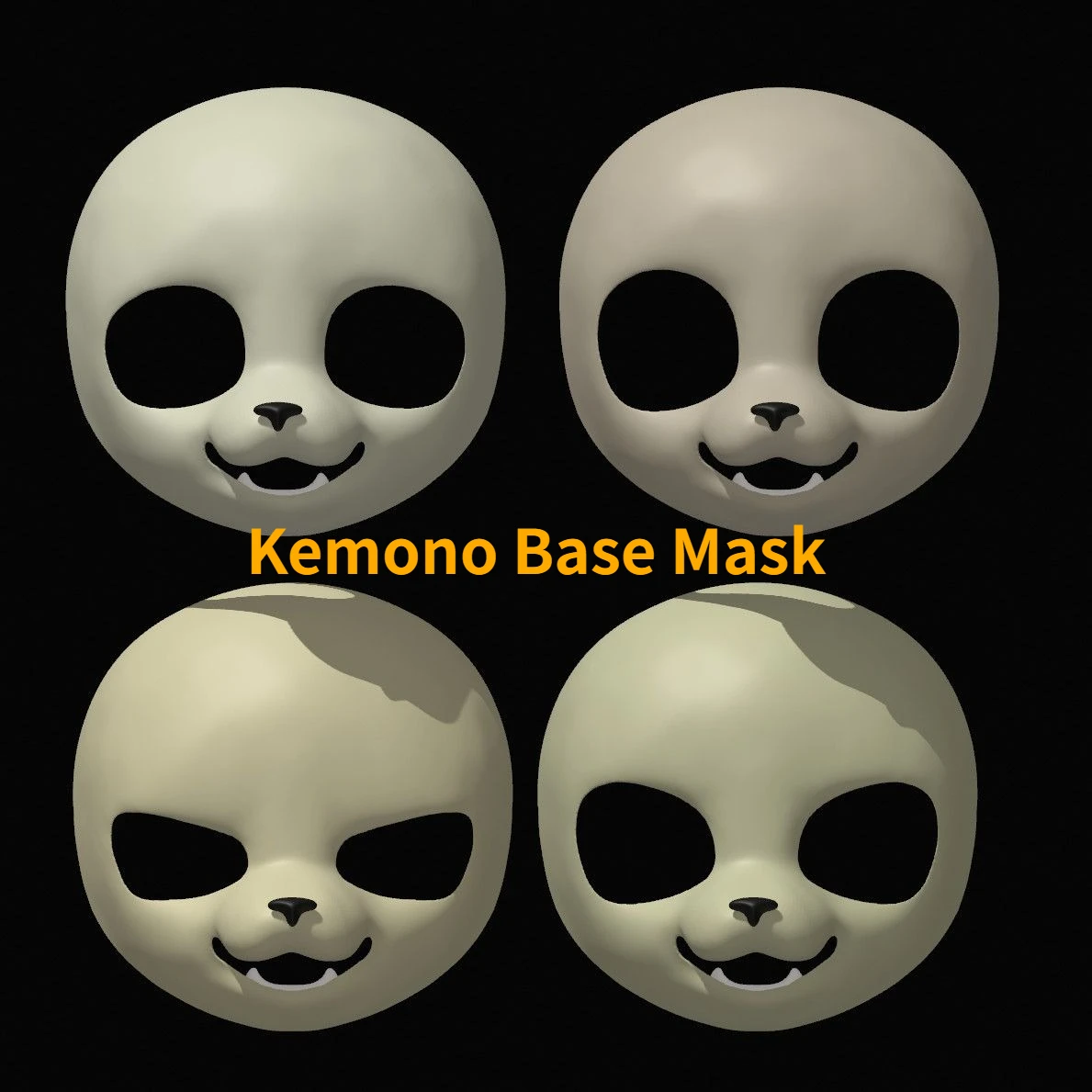 Kemono Base Mask Small Dog 3D Printing Semi Realistic Beast Suit Skull Cosplay Costume Accessorie Send Nose Tooth Eye Mask