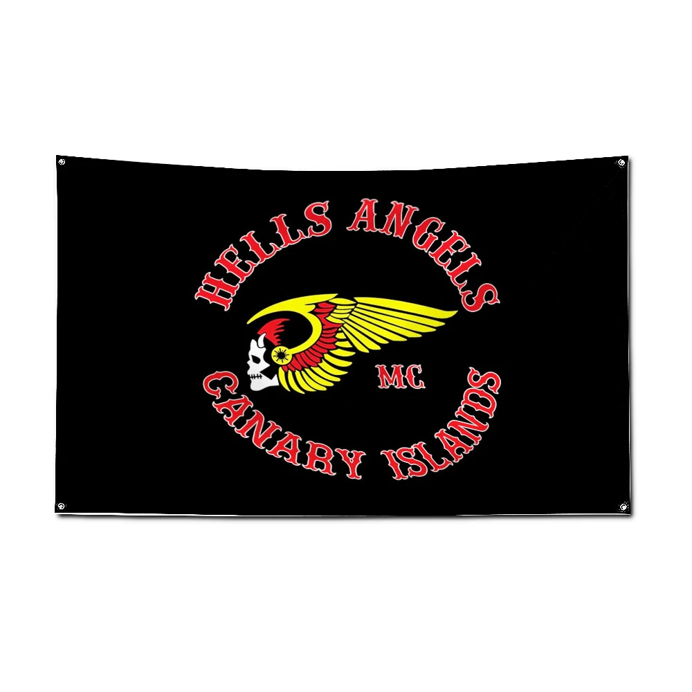 2024 H-Hells Angels MC Flag Polyester Printed Racing Motorcycle Banner For Decor