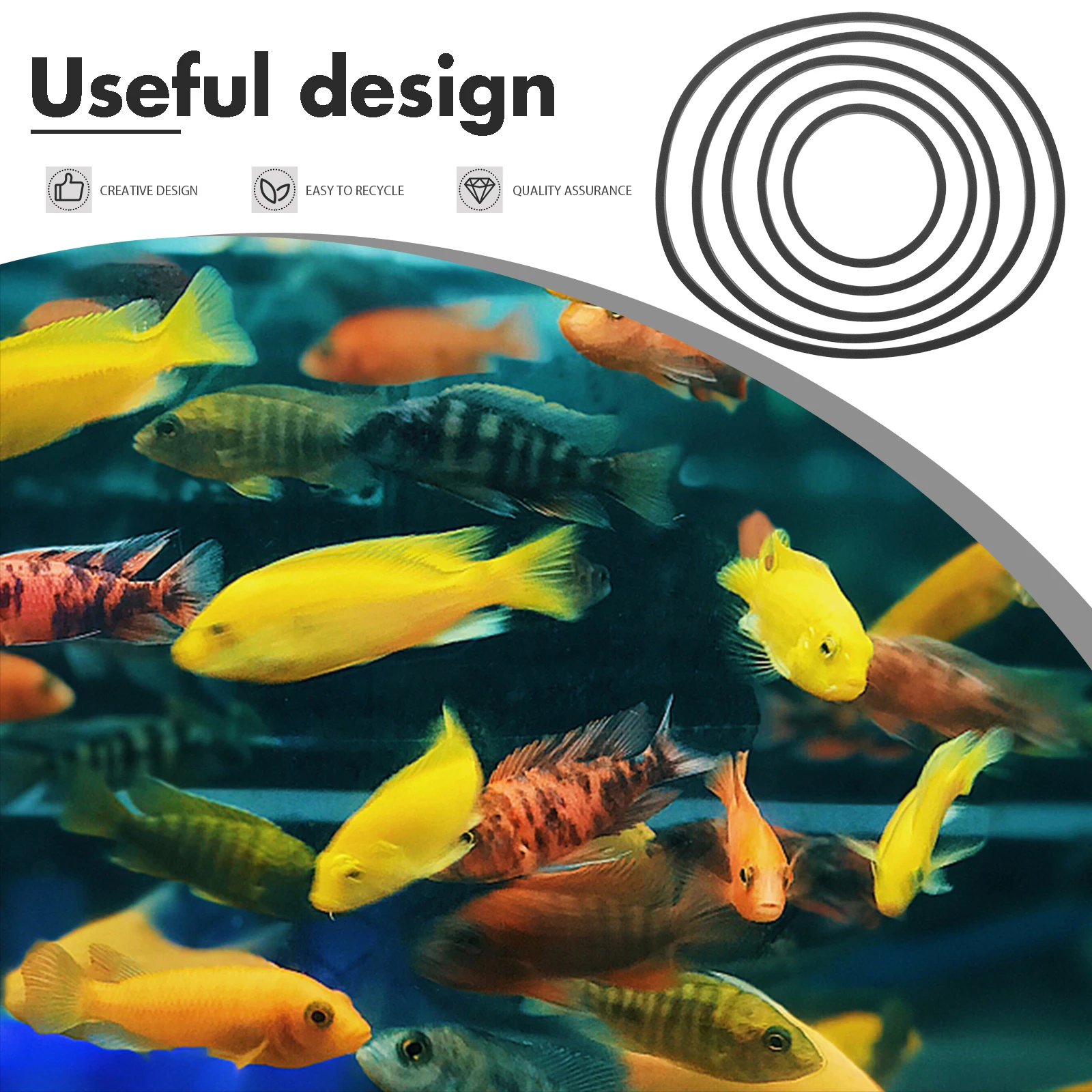 

5Pcs Aquarium Floating Plant Rings Easy Install Floating Duckweed Ring Fish Feeding Ring for Fish Tank Accessory