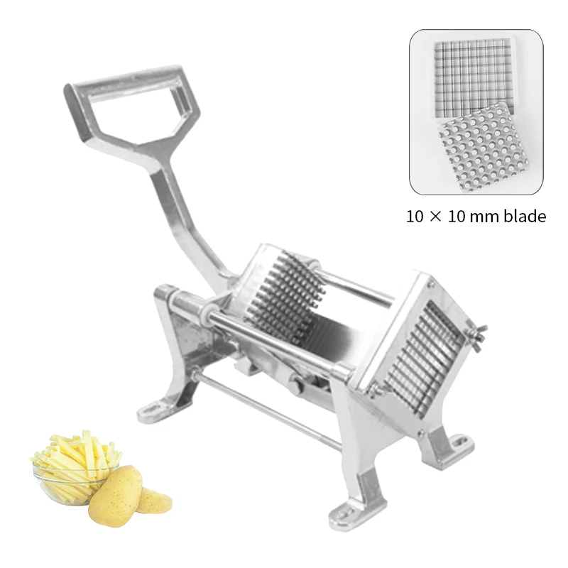 

High Efficiency Manual Potato Cutter, Potato Chips, Commercial Chip Cutter with 10MM Blade Kitchen Convenient and Fast