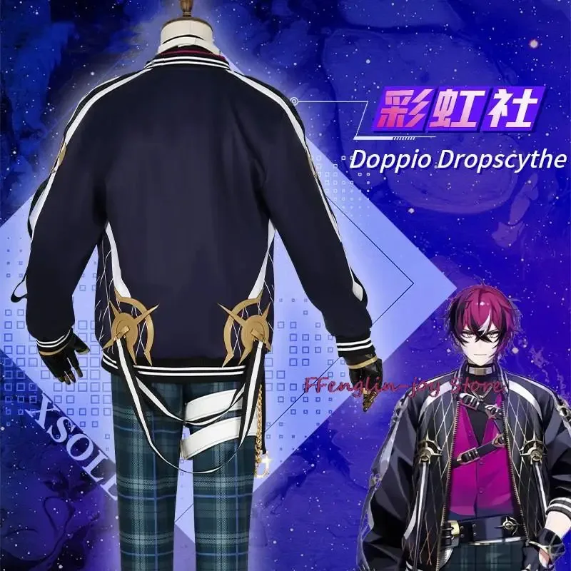 YouTuber VTuber NIJISANJI EN XSOLEIL Doppio Dropscythe 코스프레 의상 가발 애니메이션 의상 할로윈 카니발 파티 여성 남성 정장