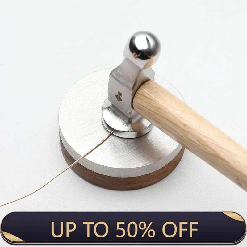Stainless Steel Round Head Hammer Creative Mini Lightweight Hammer Professional Hand Tool Multifunctional Jewelry Leather Hammer
