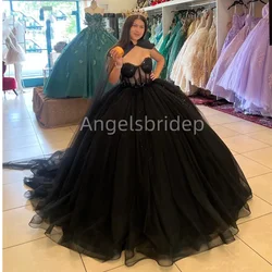 Angelsbridep Mexican 2025 Ball Gown Quinceanera Dress Off Shoulder Black Party Dresses Vestidos 15 Años Quinceañera With Cape