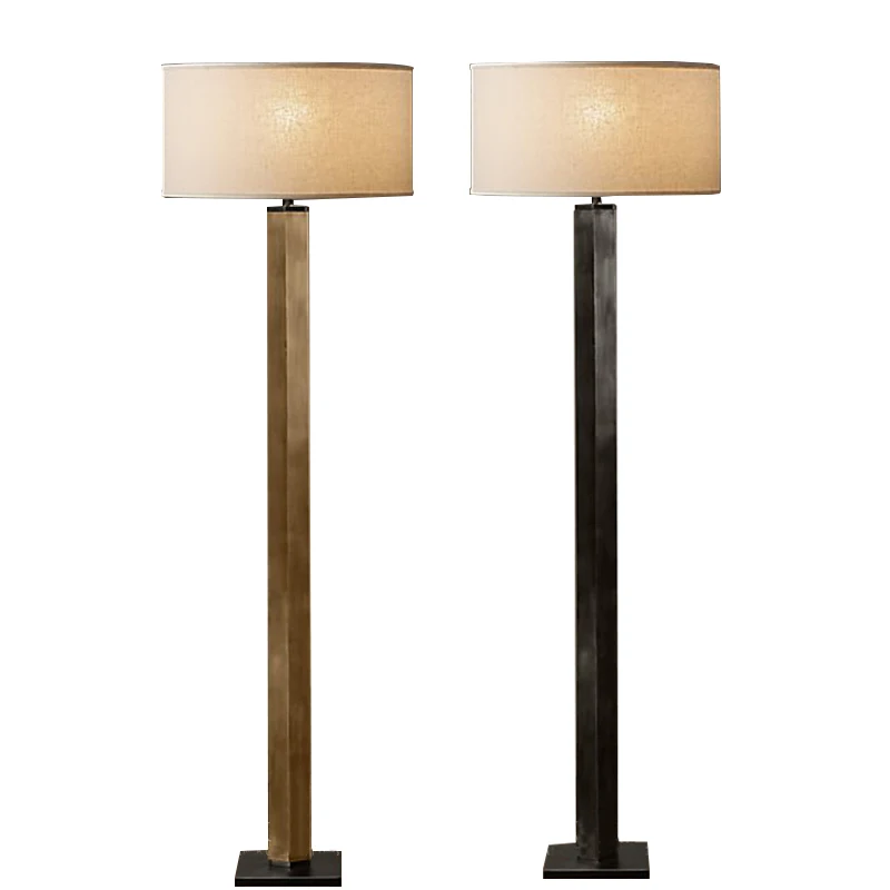 

Postmodern Straight Brass Fabric Floor Lamp Led 3000K, Home Decor Nordic Luxury Standing Light for Living Room Office Decoration