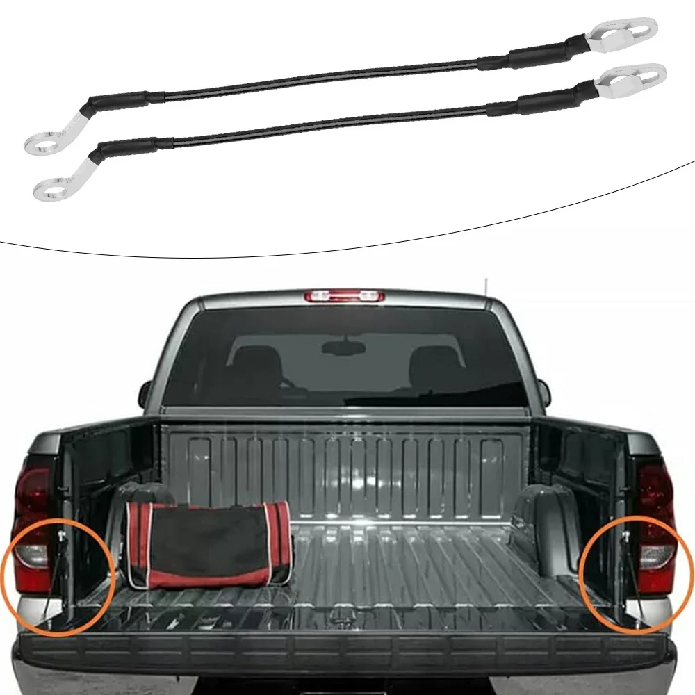 

Pair Rear Tailgate Cables Wire Support Strap For Chevrolet Silverado Avalanche GMC Sierra Cadillac Hummer H2 88980509, 88980510