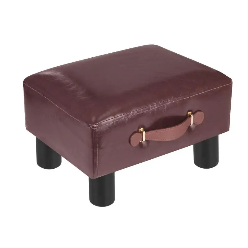 1Pc Simple Ins Style Sofa Stool Portable Clothing Store Living Room Stool Household Footstool Pu Shoe Change Stool