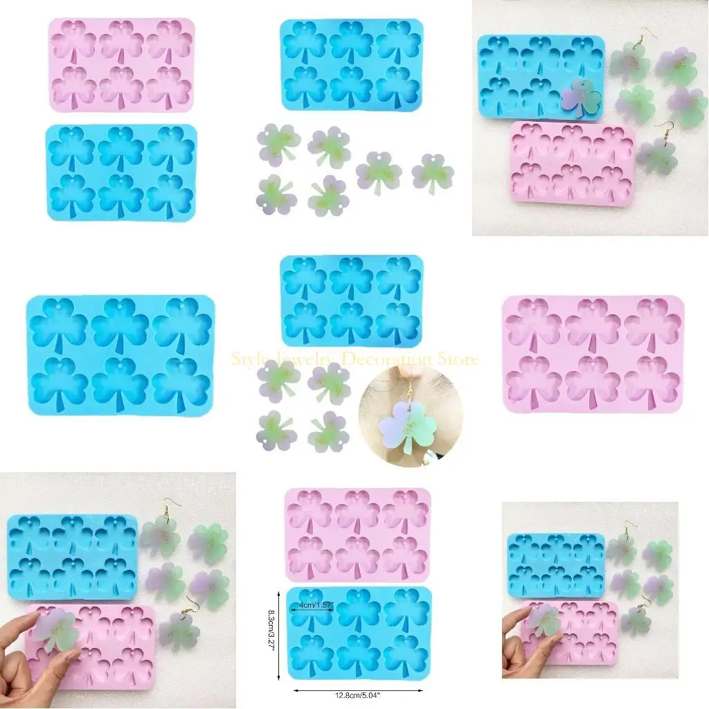 

D46E Clover Clover Зеркальная силиконовая плесень, подходящая для эпоксидной смолы DIY Craft Craft Servgs