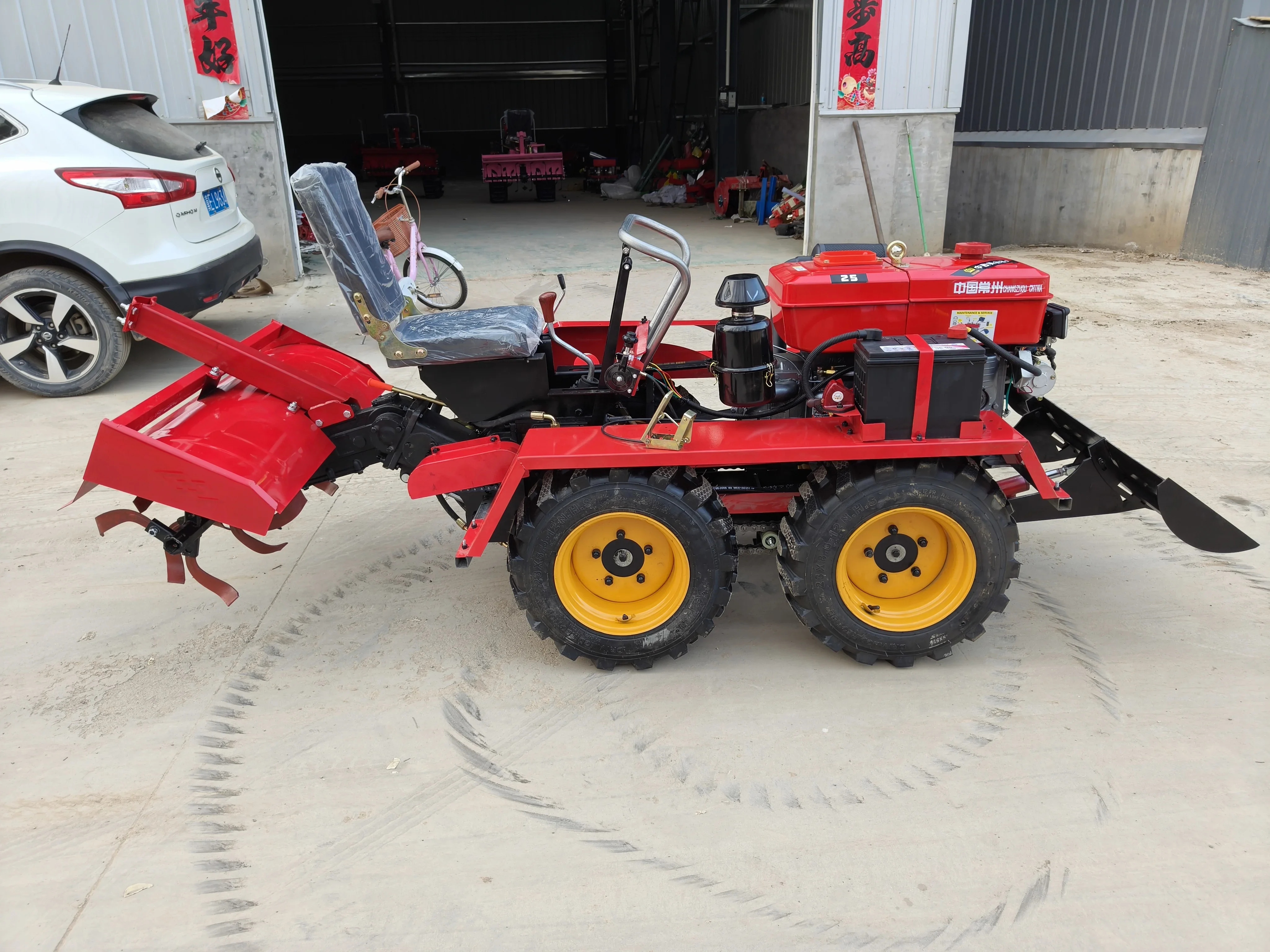 Nueva máquina de lenguaje micro funcional tipo neumático que soporta la máquina de gestión pastoral de retorno de campo, cultivador rotativo