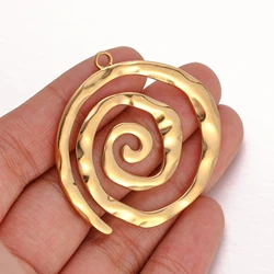 3 stücke Edelstahl Kreis Spiral muster Charms geprägt Gold Farbe DIY Halskette Ohrringe hand gefertigten Schmuck Herstellung Zubehör