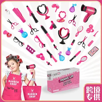 어린 소녀 뷰티 헤어 살롱 장난감 키트, 장난감 헤어 드라이어 거울, 기타 액세서리, 아이용 패션 척 메이크업 세트