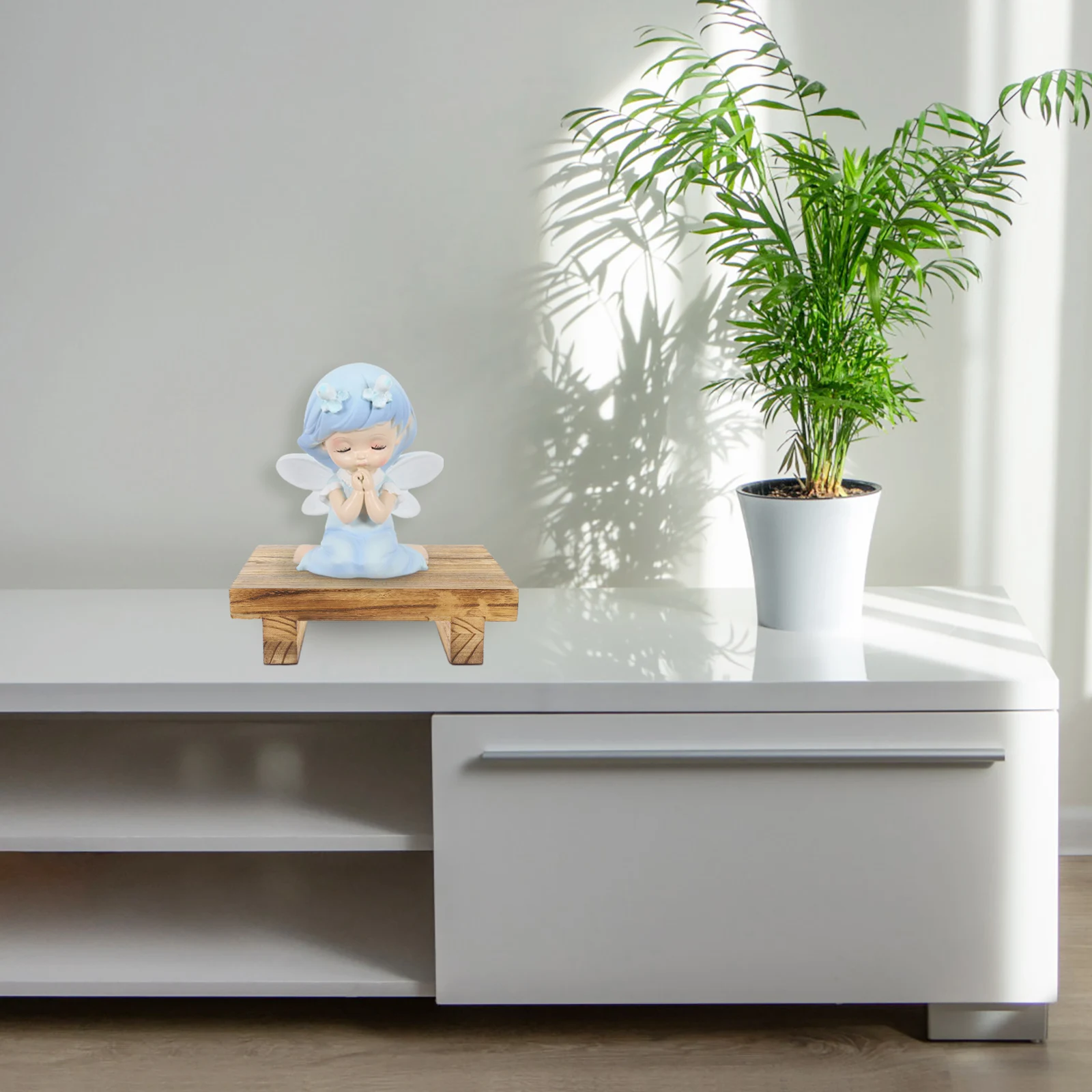 

Vintage Wooden Desktop Storage Rack Small Stool Multipurpose Plant Stand Home Decor Minimalist Style Small Wood Stool