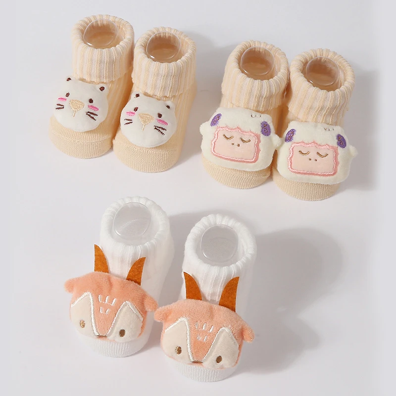 Skarpetki niemowlęce 0-6M, bawełniane, z kreskówkowymi zwierzętami, dla dzieci, dziewczęce, urocze, dla noworodków, chłopców, akcesoria dla niemowląt ﻿