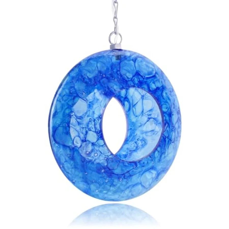 

【Spot goods】Mosaic Bird Feeders for Outside Hanging Fly Through Bird Feeder with Round Shape Solar Birdfeeder for Yard Garden D