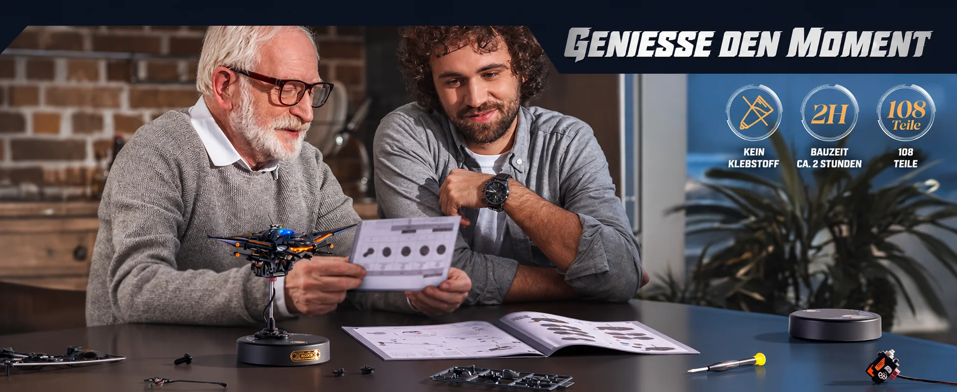 Robotime Manta Ray Mechanisches 3D-Puzzle-Set im Cyberpunk-Stil, Herausforderndes DIY-Projekt, Einzigartige Schreibtischdekoration, Geschenk für Erwachsene – Detail 7