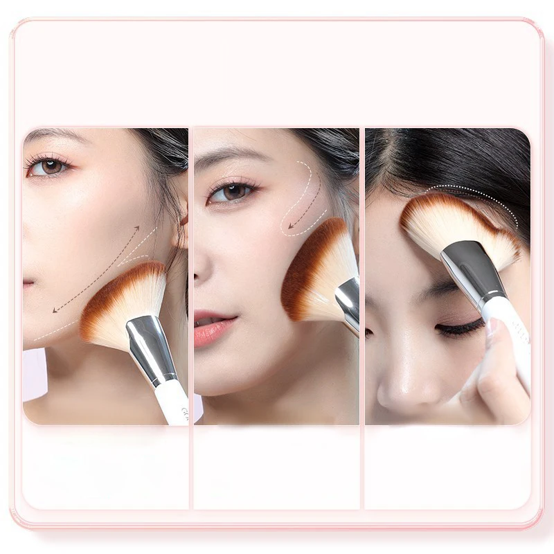 1pcs Face Contour Makeup Brushes Fan-shaped Professional Powder Blush Brush Highlighter Bronzer V Face Silhouette Make Up Tool
