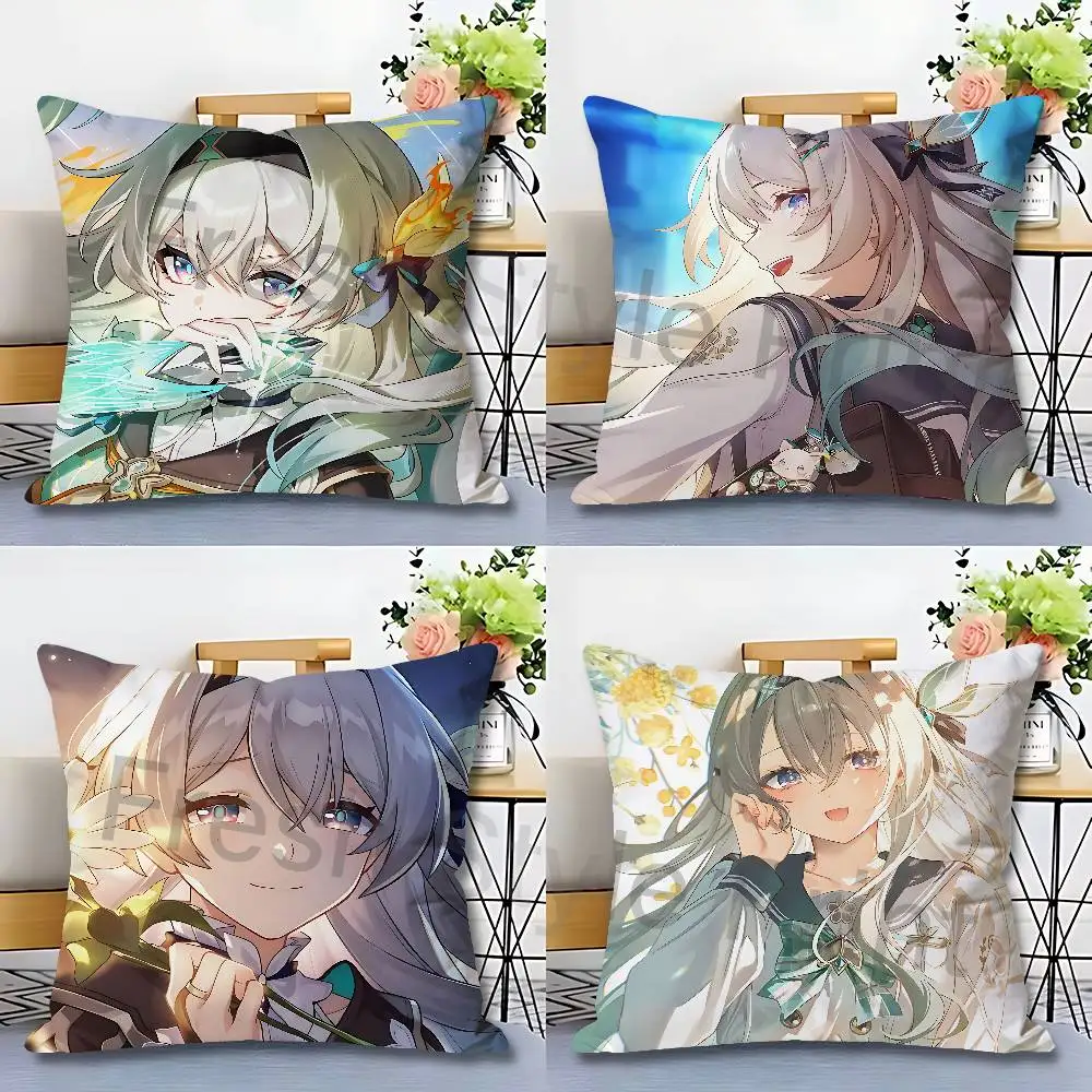 

H-Honkai Star Rail Game Firefly Celebrity Merchandise All-Match Printed Pillow Case Sofa Car Office Room Decoration Protector