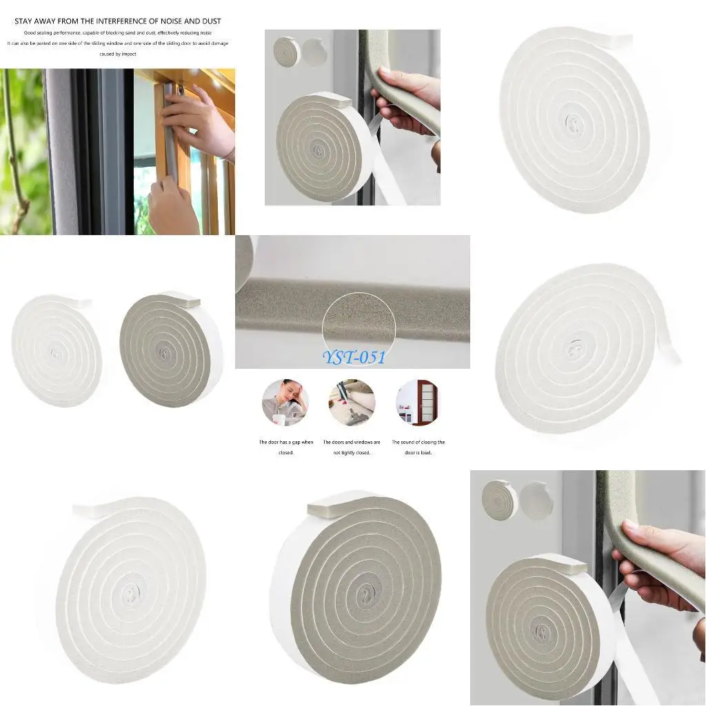 

E15A Weatherproofed Sponges Insulation Tape For Window Gaps Sound Dusts Protecting