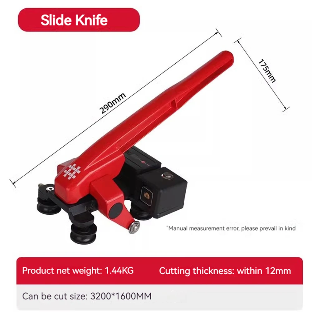 Tile Cutter for Large Format Tiles Rock Slab Manual Cutting Tool with Build-in Suction Cups Tile Push Knife 2400mm/2800mm/3200mm