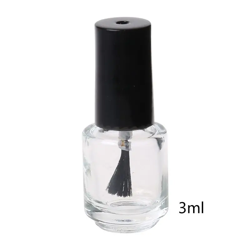 1Pc Empty Polish Bottles Transparent Glass Varnish UV Gel Container with Brushes Makeup Cosmetic Dropship