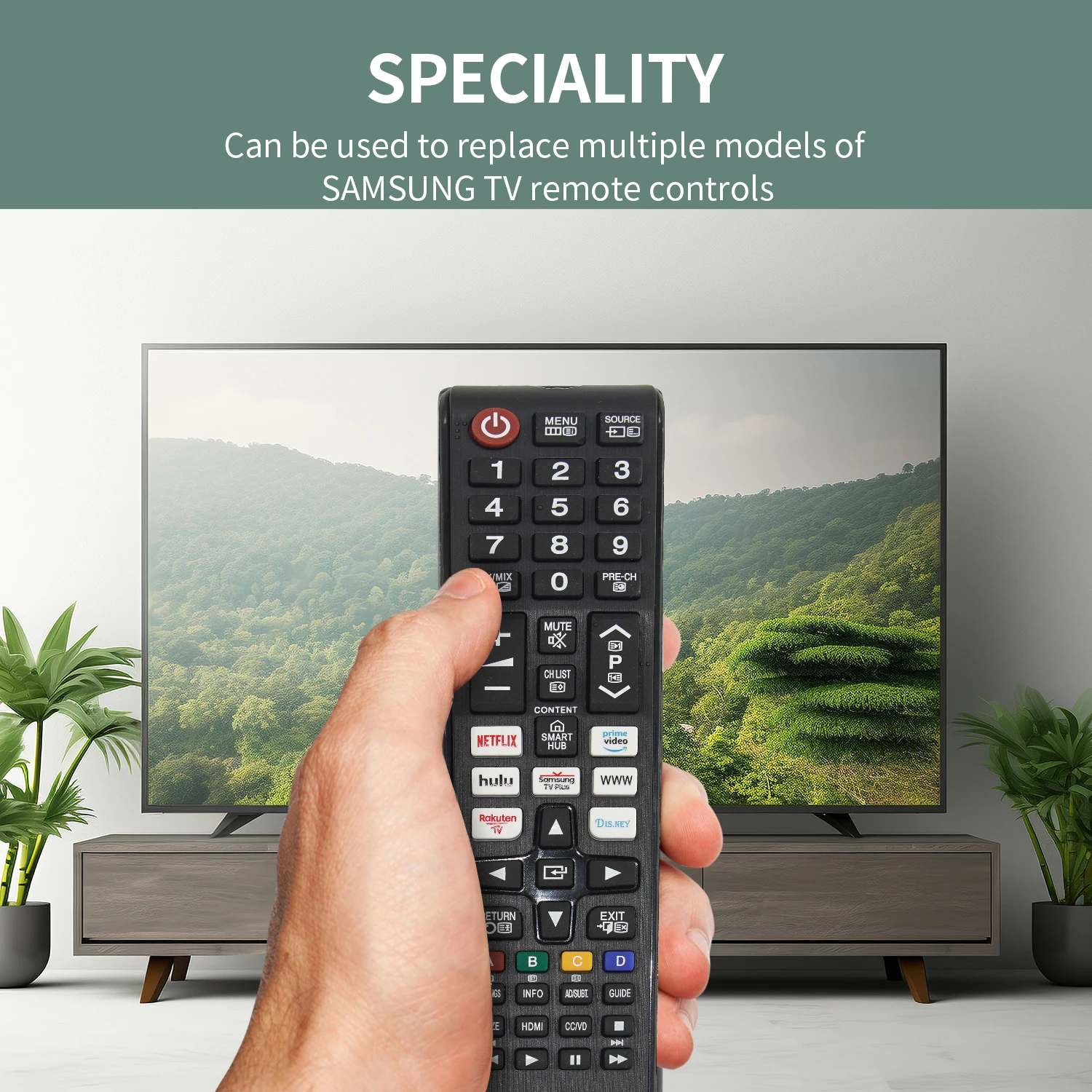 Universal BN59-1380 Remote Replacemet Control for Samsung LED, LCD, HDTV, 3D Series TVs with more  quick shortcuts