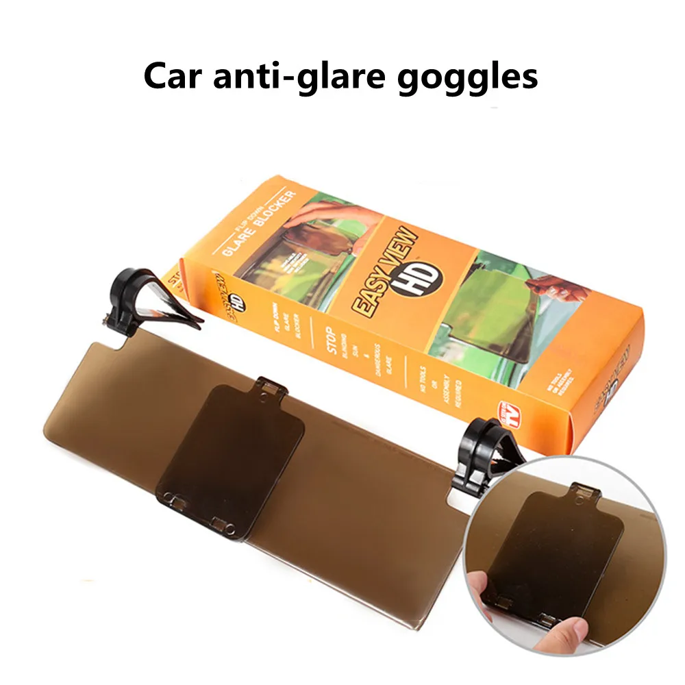 

Car Sun Visor Dazzling Goggle 2 in 1 Day Night Vision Sun Anti-UV Block Visor Anti-Dazzle Sunshade Driving Mirror Clear View