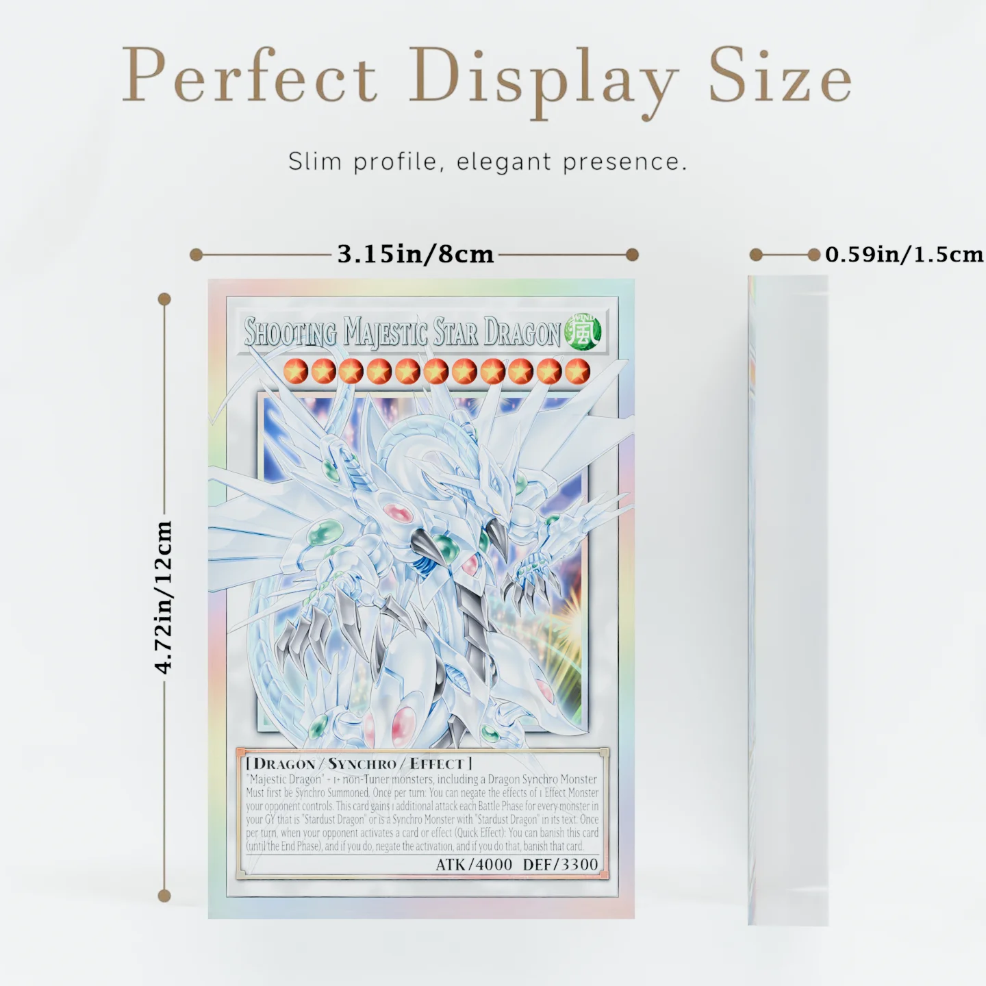 Yu-Gi-Oh YGO Shooting Majestic Star Dragon Stardust Clear Acrylic Block Anime Goods Desktop Ornament Desk Decor Collection Gift