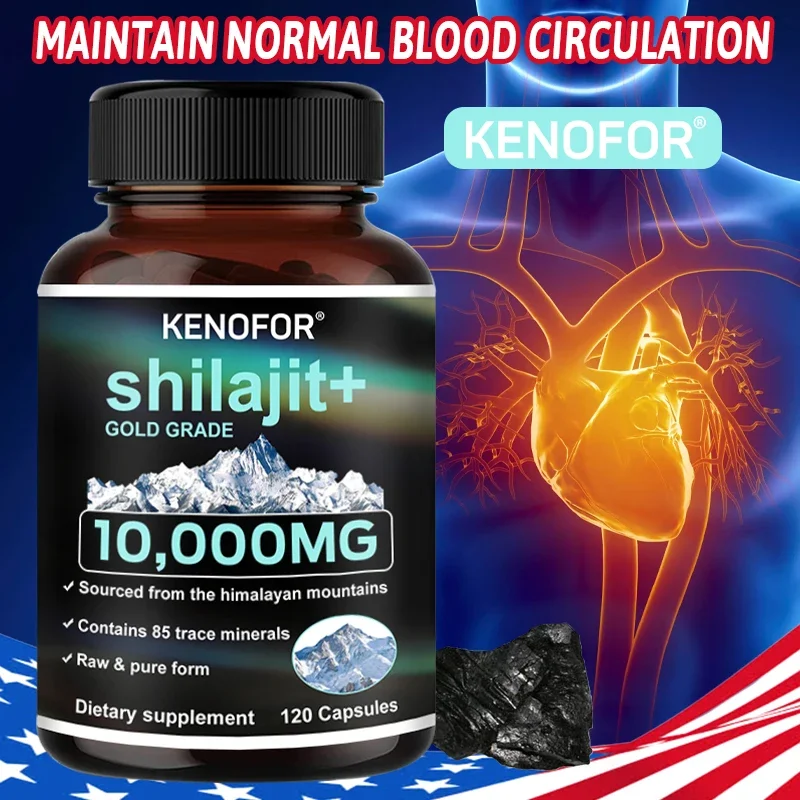 1000MG Pure Shilajit Resin, Containing 85+ Trace Minerals and Asphalt Natural Fulvic Acid, Cardiovascular Health, Skin, Immunity