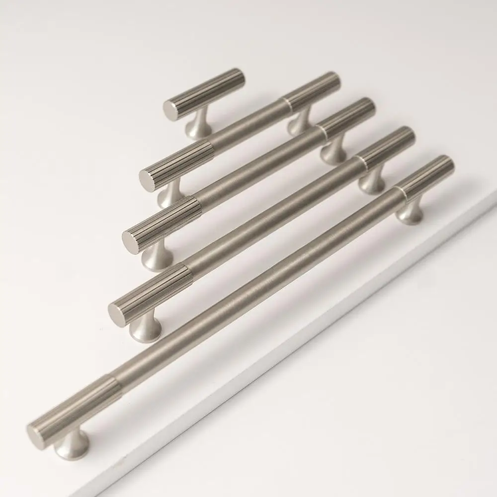 مقبض خزانة من النيكل والنحاس، مقبض الأثاث، مقبض خزانة الملابس، مقبض درج من النيكل الفضي