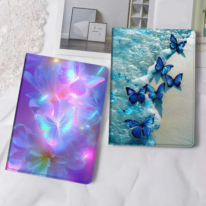 

Cartoon Butterfly Flower Glow Tablet Case For Apple iPad Air Pro mini 1 2 3 4 5 6 7 8 9 11 M2 M3 M5 M4 5th 6th 7th 10th 11th