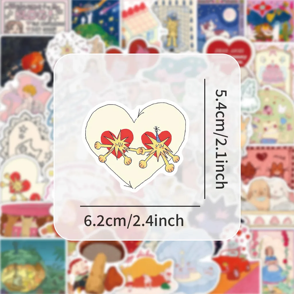 52-teilige Retro-Logo-Aufkleber – dekorative Aufkleber für Handbücher, Notizbücher und Wasserbecher. BulingBulingStickers Store