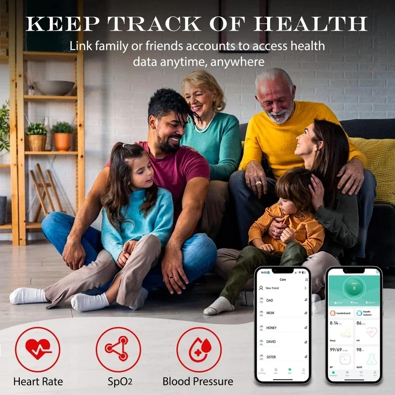  2026 New Smart Ring Heart Rate Blood Pressure Sleep Monitoring Motion Tracking IP68 Waterproof Men Women Smart Ring Holiday Gi image 5