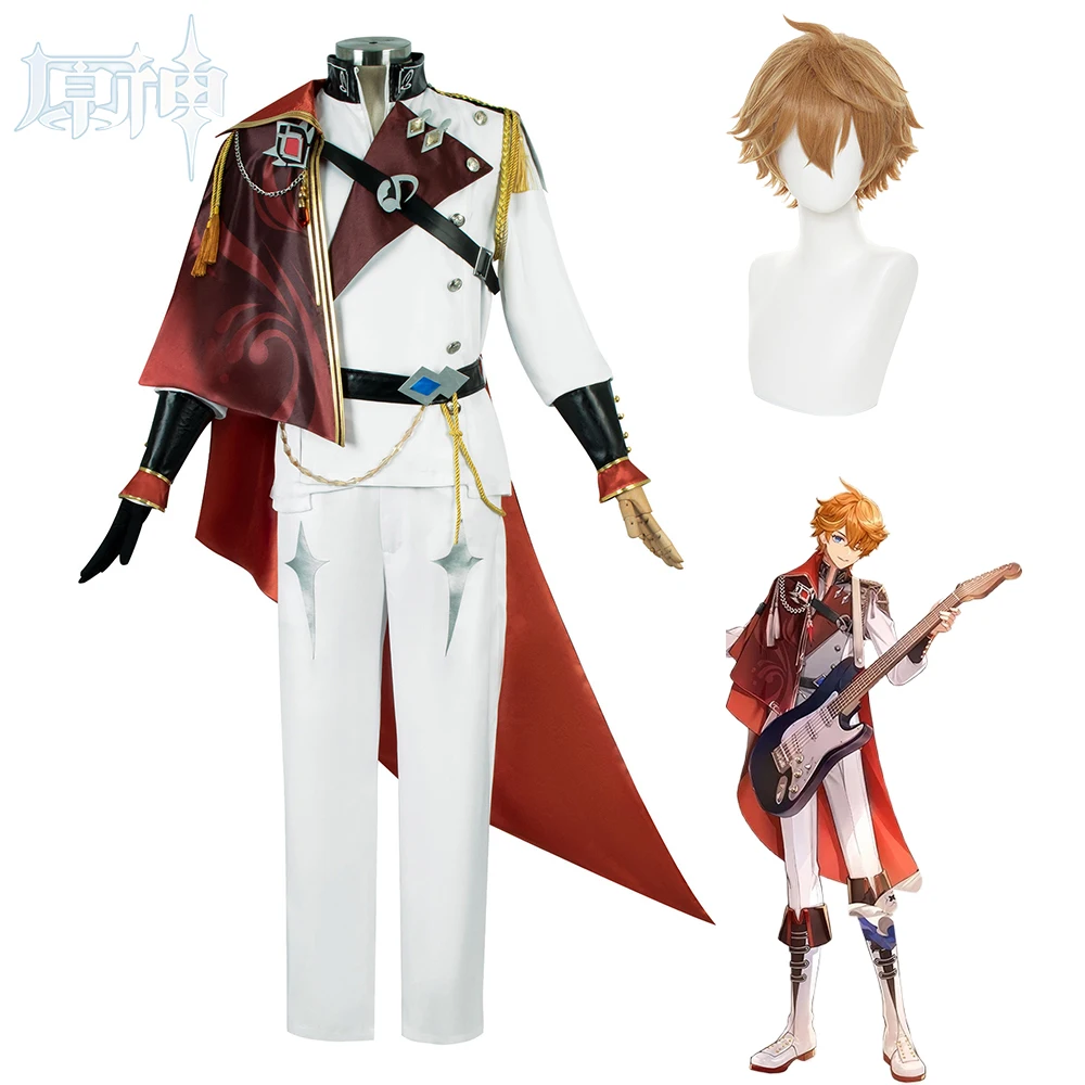 Tartaglia Cosplay Kostuum Spel Genshin Impact Symfonie Concert Tartaglia Cosplay Outfit Pruik Halloween Voor Kostuums Vrouwen Mannen