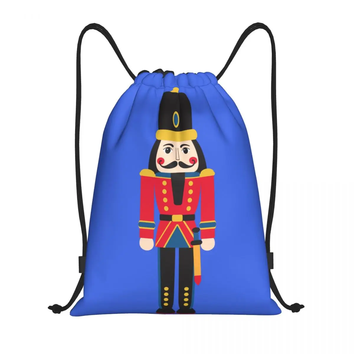 Custom Nutcracker Doll Drawstring Bags Women Men Portable Gym Sports Sackpack Cartoon Christmas Soldier Toy Shopping Backpacks