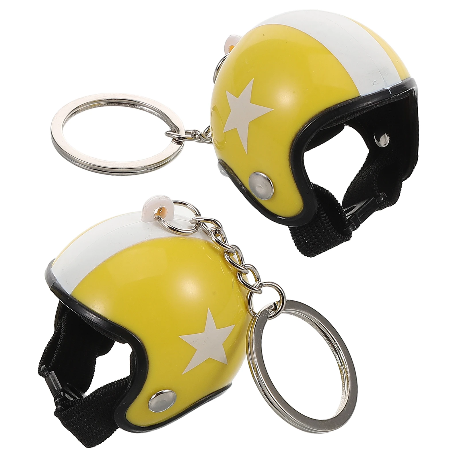 

2Pcs Keychain Motorcycle Accessories Star Keyring Clip Yellow Plastic Christmas Accessories Sturdy Alloy