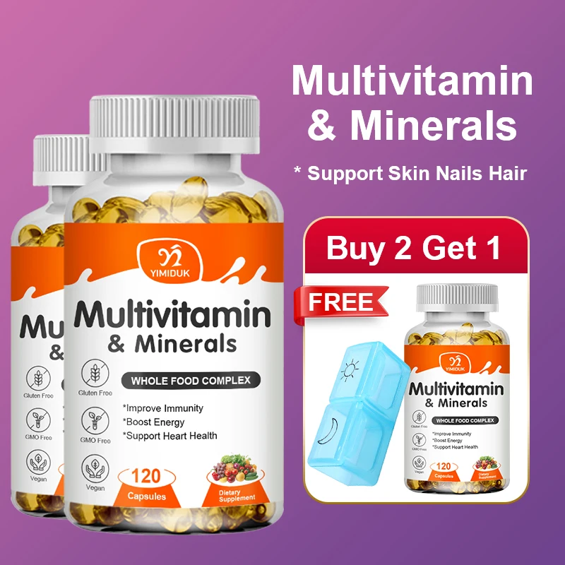 YIMIDUK Advanced Multivitamin Supplement, with 24 Vitamins & Minerals, Supports Immunity, Energy, Heart Health & Digestion