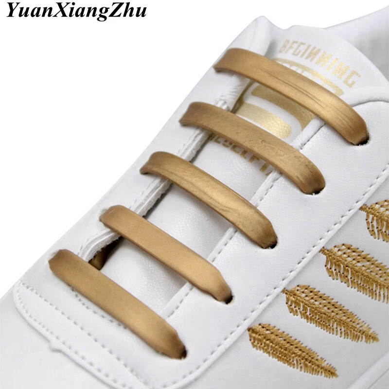 12pcs Elastic Silicone Shoelace Practical Fashionable Men Women Lazy Hammer Type Shoe laces Sneakers No Tie Shoelaces