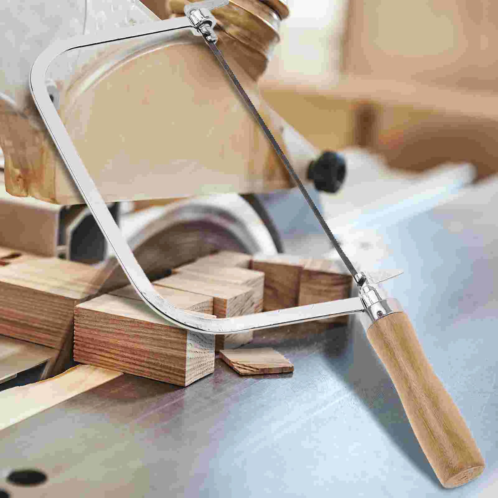 Coping Saw Wooden Handle Saw portable Woodworking iron Hand Saw multiuse Engraving Mini Tools with Replacement Blades home Mini