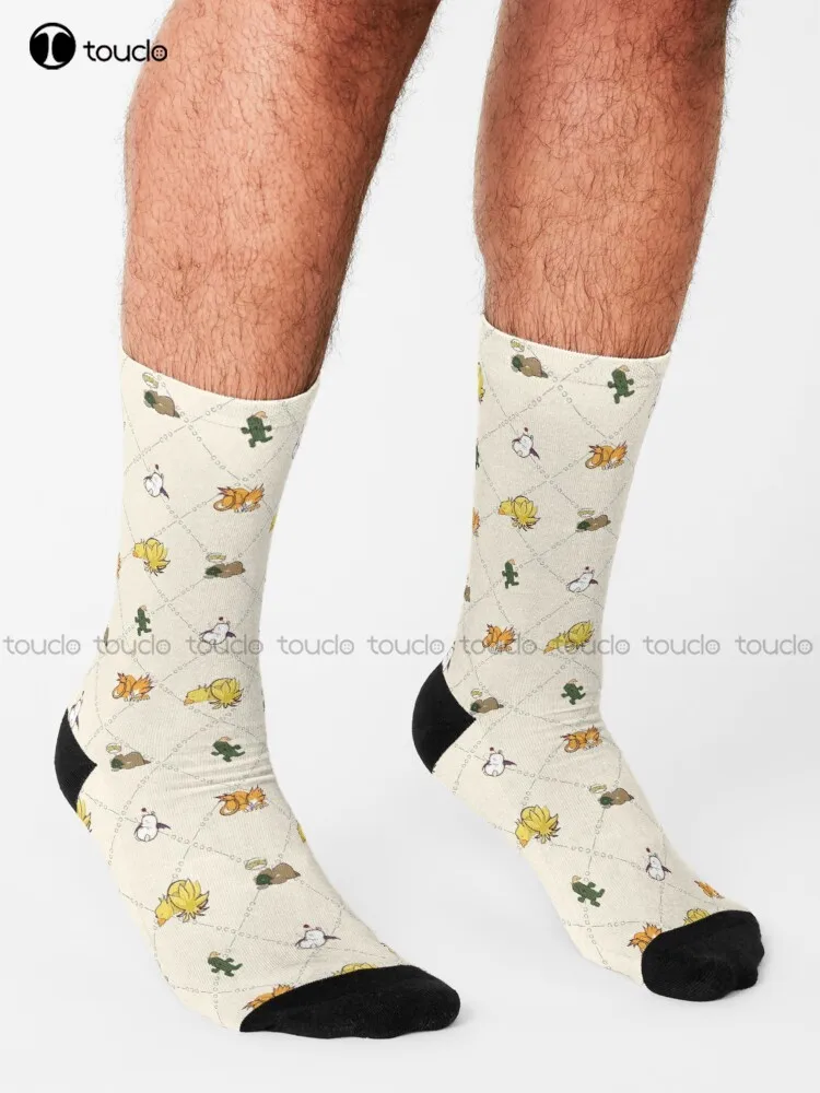 Sleeping Final Fantasy Critters Socks Custom Socks Personalized Custom 360° Digital Print Gift Harajuku Street Skateboard Socks