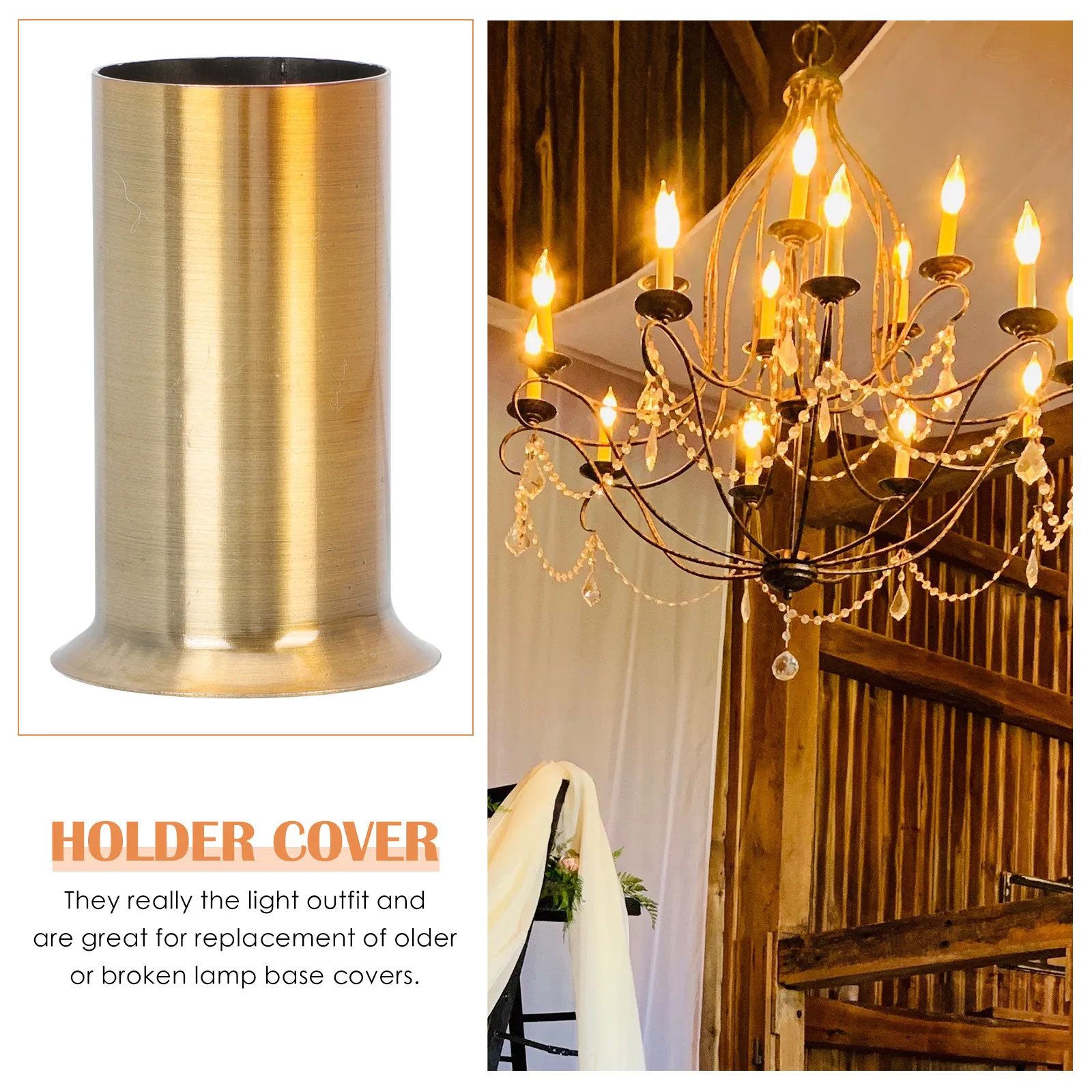10Pcs Crystal Chandelier Water Pipe Flanging Sleeve Premium Iron Chandelier Lamp Base Sleeve Replacement Accessories