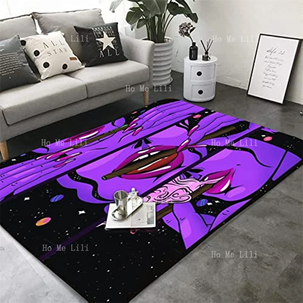 

Interior Modern Area Rug For Living Room Bedroom Psychedelic Smoke Cool Girl