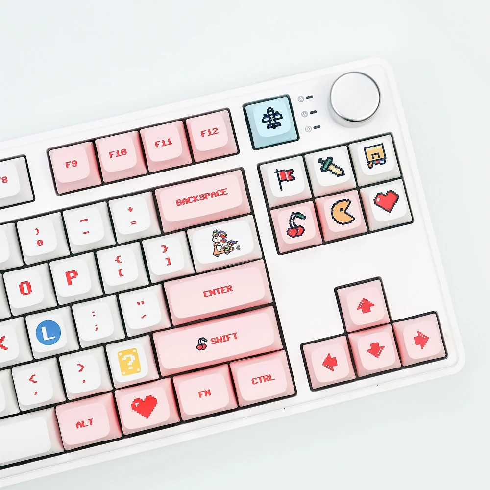 USLION-Capuchons de touches pour clavier mécanique, thème Pixel VAN, PBT, commutateur MX, profil XDA, sublimation de colorant, anglais, coréen, 124 prédire