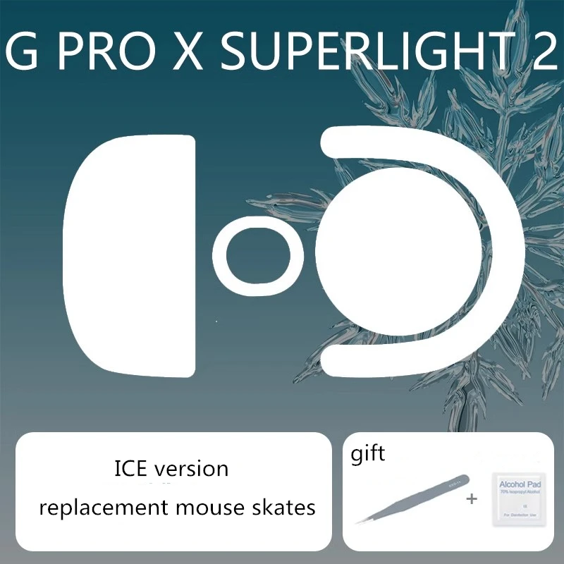 1 Set Ultraglide Mouse Skates For Logitech G Pro X Superlight 2 GPXS2 Control Speed Mouse Feet ICE Version Mice Glides PTFE Feet