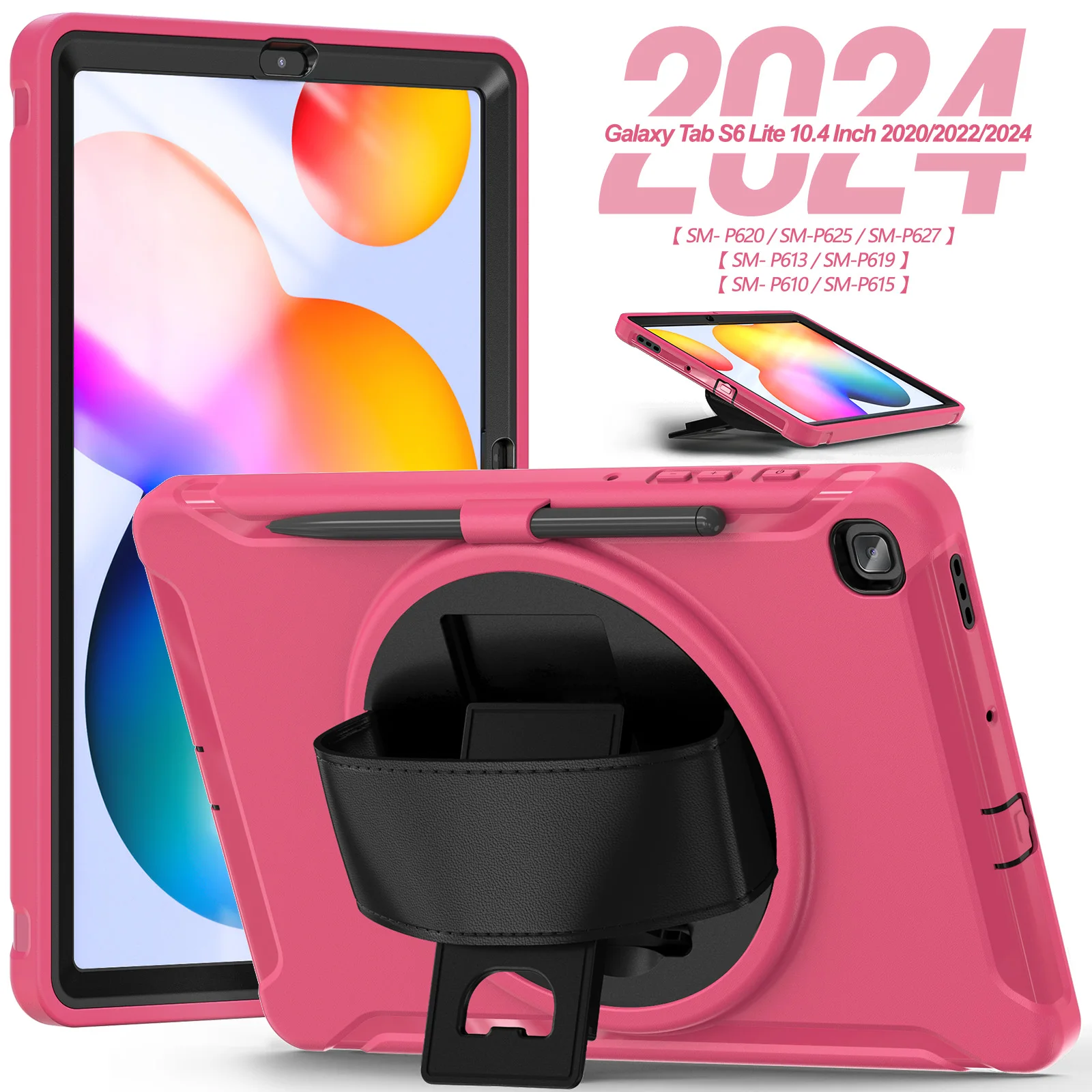 

Универсальный чехол-подставка для Samsung Galaxy Tab S6 Lite 10,4 2024 2022 2020 SM-P620 P625 P613 P619 P610 P615 Вращающийся чехол из ПК-ТПУ