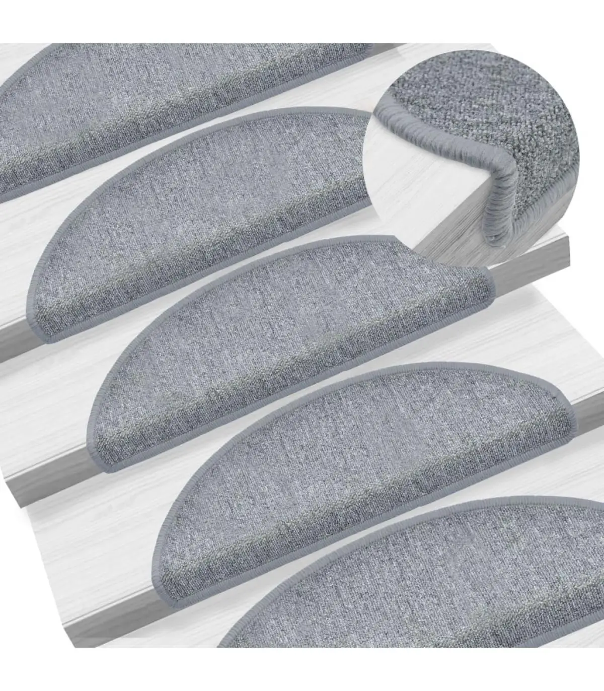 Step mats ladder mats 5 pieces light gray 65x28 cm