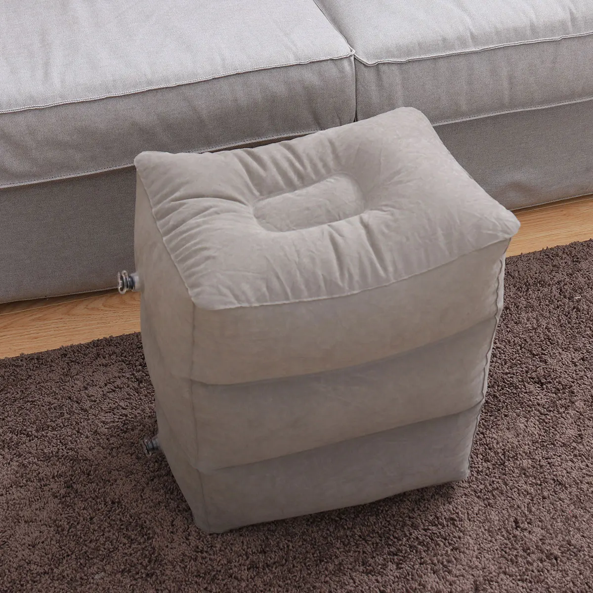 

Inflatable Foot Rest Pillow Cushion for Travel Office PVC Flocking Fabric Adjustable Height Footstool Stools Mat Outdoor